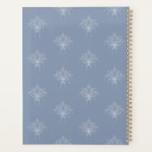 Elegante Blauwe  Bloemenlotus Volg de Sterren Planner (Achterkant)