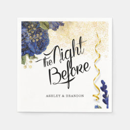 Elegante blauwe bloemenservetten voor de avond voo servet