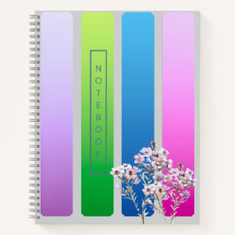 Elegante Blauwe Bloemige Aquarel Notitieboek