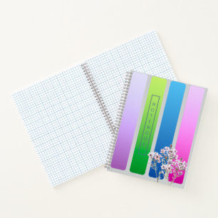 Elegante Blauwe Bloemige Aquarel Notitieboek
