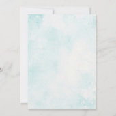 Elegante blauwe bloemige babyshower uitnodiging (Achterkant)