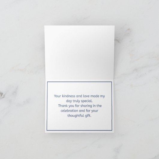Elegante Blauwe Bloemige Bedankkaart (Binnen)