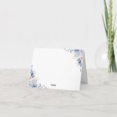 Elegante Blauwe Bloemige Bedankkaart (Achterkant)