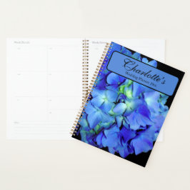 Elegante blauwe bloemige blauwe rozen blauwe horte planner