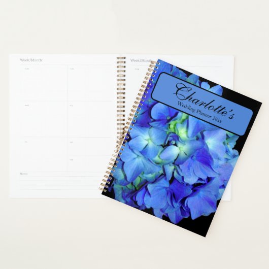 Elegante blauwe bloemige blauwe rozen blauwe horte planner (Display)