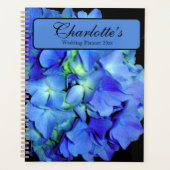 Elegante blauwe bloemige blauwe rozen blauwe horte planner (Voorkant)