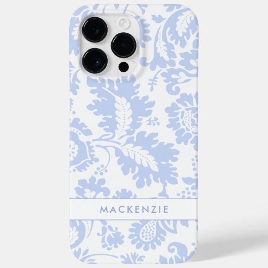 Elegante Blauwe Bloemige Botanische Case-Mate iPhone Case (Achterkant)