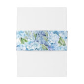 Elegante Blauwe Bloemige Bruiloft Uitnodigingen Wikkel (Achterkant Voorbeeld)