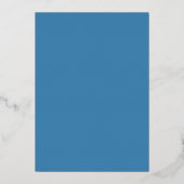 Elegante Blauwe Bloemige Hortensia Folie Uitnodiging (Achterkant)