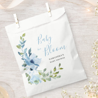 Elegante Blauwe Bloemige Jongens Baby In Bloom Sho Bedankzakje