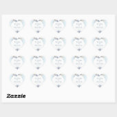 Elegante Blauwe Bloemige Trouw Decoratiebord | Per Hart Sticker (Vel)