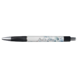 Elegante Blauwe Bloemige Trouwpen Pen