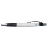 Elegante Blauwe Bloemige Trouwpen Pen (Bovenkant)