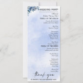 Elegante Blauwe Bloemige Trouwprogramma's (Achterkant)