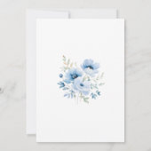 Elegante Blauwe Bloemige Waterverf Bruiloft Save The Date (Achterkant)