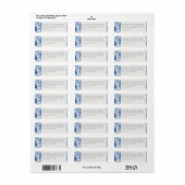 Elegante Blauwe Bloemrand Etiket (Full Sheet)