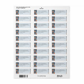 Elegante Blauwe Bloemranden Etiket (Full Sheet)