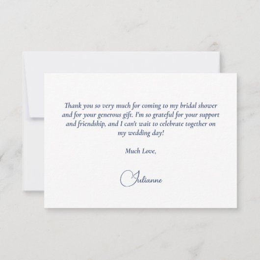 Elegante Blauwe Boho Chic Rozen Bruiloft Feest Bedankkaart (Achterkant)