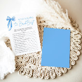 Elegante blauwe boog die de bruid beste spel kent kaart