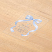 Elegante blauwe boog doop acryl uitnodigingen (Laagn)