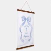 Elegante blauwe boog doop welkom hangend wandkleed (Gebogen)