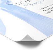 Elegante blauwe boog Hoe groot is de buik van mama Poster (Hoek)