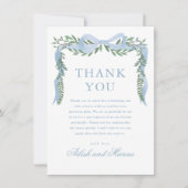 Elegante Blauwe Boog met het Baby shower van de Gr Bedankkaart (Voorkant)