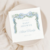 Elegante Blauwe Boog met het Baby shower van de Gr Servet