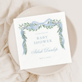Elegante Blauwe Boog met het Baby shower van de Gr Servet