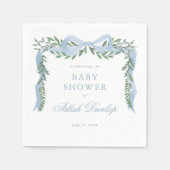 Elegante Blauwe Boog met het Baby shower van de Gr Servet (Voorkant)