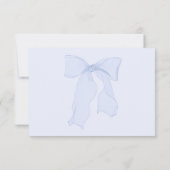 Elegante blauwe boog verjaardag bedankkaart (Achterkant)