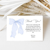 Elegante blauwe boog verjaardag bedankkaart