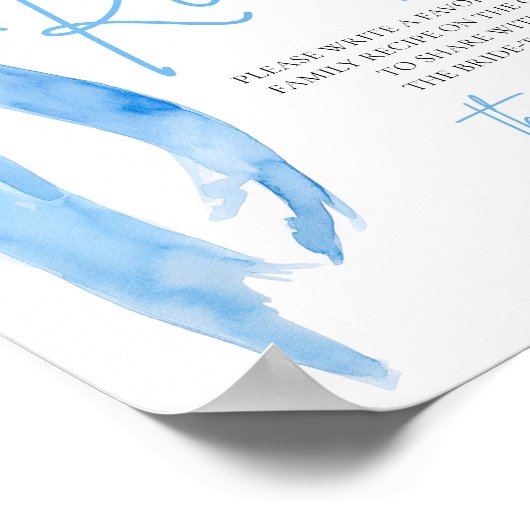 Elegante blauwe boog Ze is het binden van de knoop Poster (Hoek)