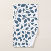 Elegante Blauwe Botanische Bladeren Handdoeken (Handdoek)