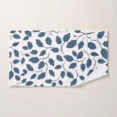 Elegante Blauwe Botanische Bladeren Handdoeken (Handdoek)