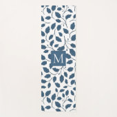 Elegante blauwe botanische bladeren Yoga Mat (Voorkant)