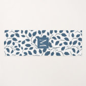 Elegante blauwe botanische bladeren Yoga Mat (Voorkant (horizontaal))