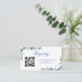 Elegante blauwe bruidsfeest- of babyshower- cadeau informatiekaartje (Staand voorkant)
