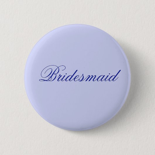 Elegante Blauwe Bruidsmeisje Ronde Button 5,7 Cm (Voorkant)