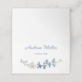 Elegante blauwe bruiloft Bloemen Gevouwen Plaats K Plaatskaartje (Buitenkant ongevouwen)