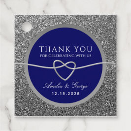 Elegante blauwe bruiloft dank u bedankjes labels