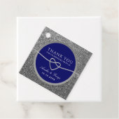 Elegante blauwe bruiloft dank u bedankjes labels (In situ)