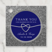 Elegante blauwe bruiloft dank u bedankjes labels (Voorkant)