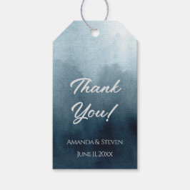 Elegante blauwe bruiloft dank u cadeaulabel