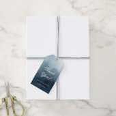 Elegante blauwe bruiloft dank u cadeaulabel (Met Touw)