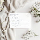 Elegante Blauwe bruiloft Dank u kaart Foto Briefka