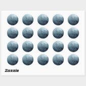 Elegante blauwe bruiloft dank u ronde sticker (Vel)