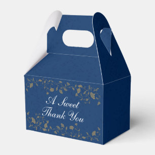 Elegante  Blauwe Bruiloftsbibliotheek Dank u Bedankdoosjes