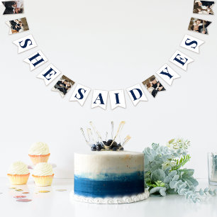 Elegante Blauwe Bruiloftsborrel Vlaggetjes