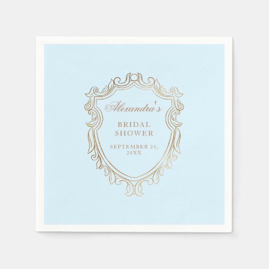 Elegante Blauwe Bruiloftsfeest Servet (Voorkant)